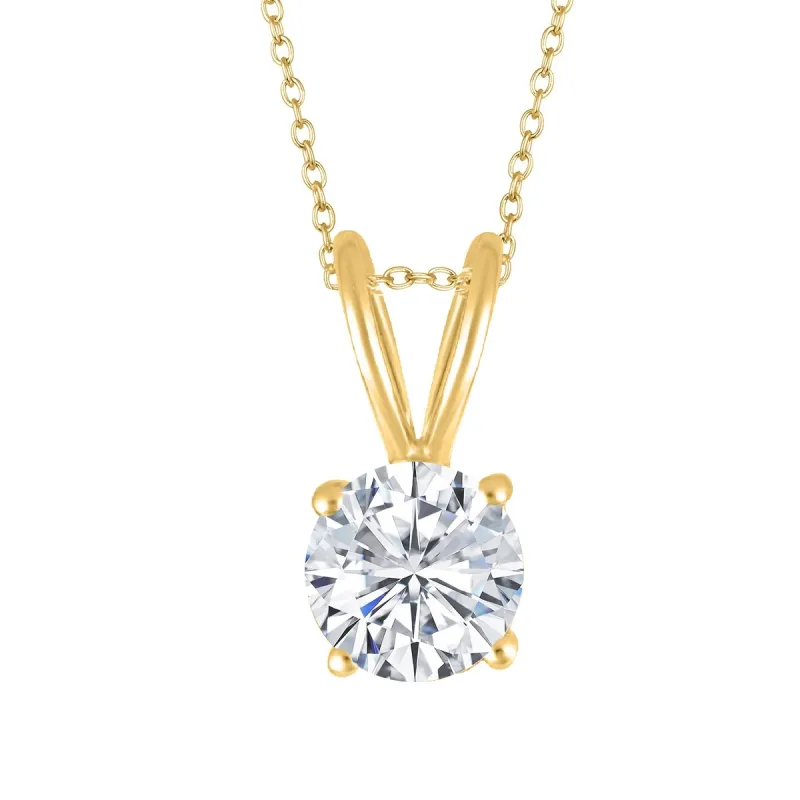 Gold Over Sterling Silver Natural White Topaz Solitaire Pendant sold by Zulily