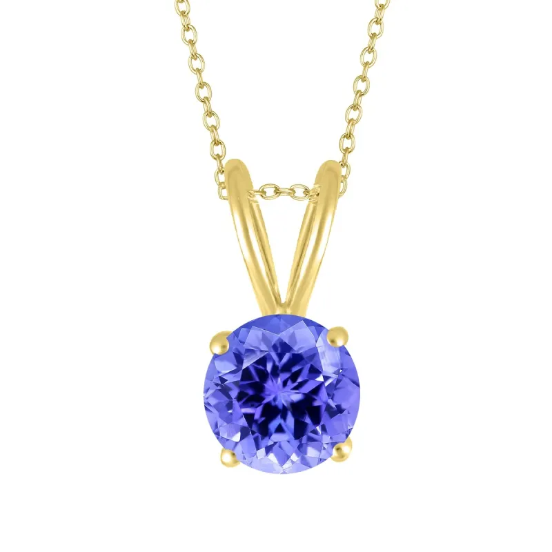 Gold Over Sterling Silver 0.90Ct Natural Tanzanite Solitaire Pendant sold by Zulily