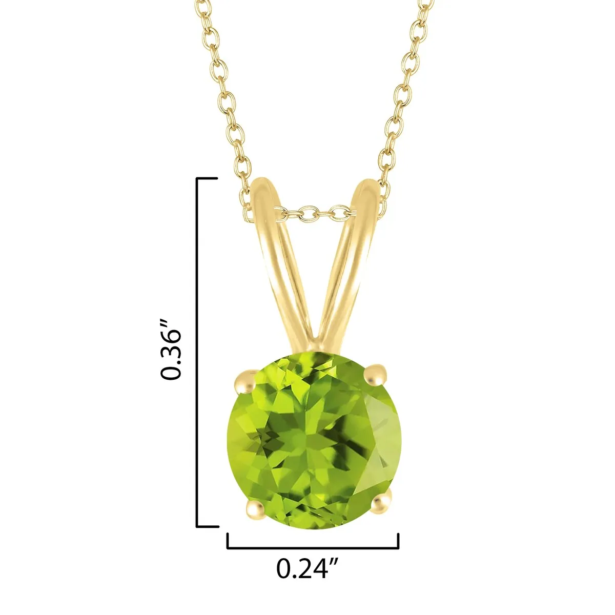 Gold Over Sterling Silver with Natural Peridot Solitaire Pendant sold by Zulily product image thumbnail 2