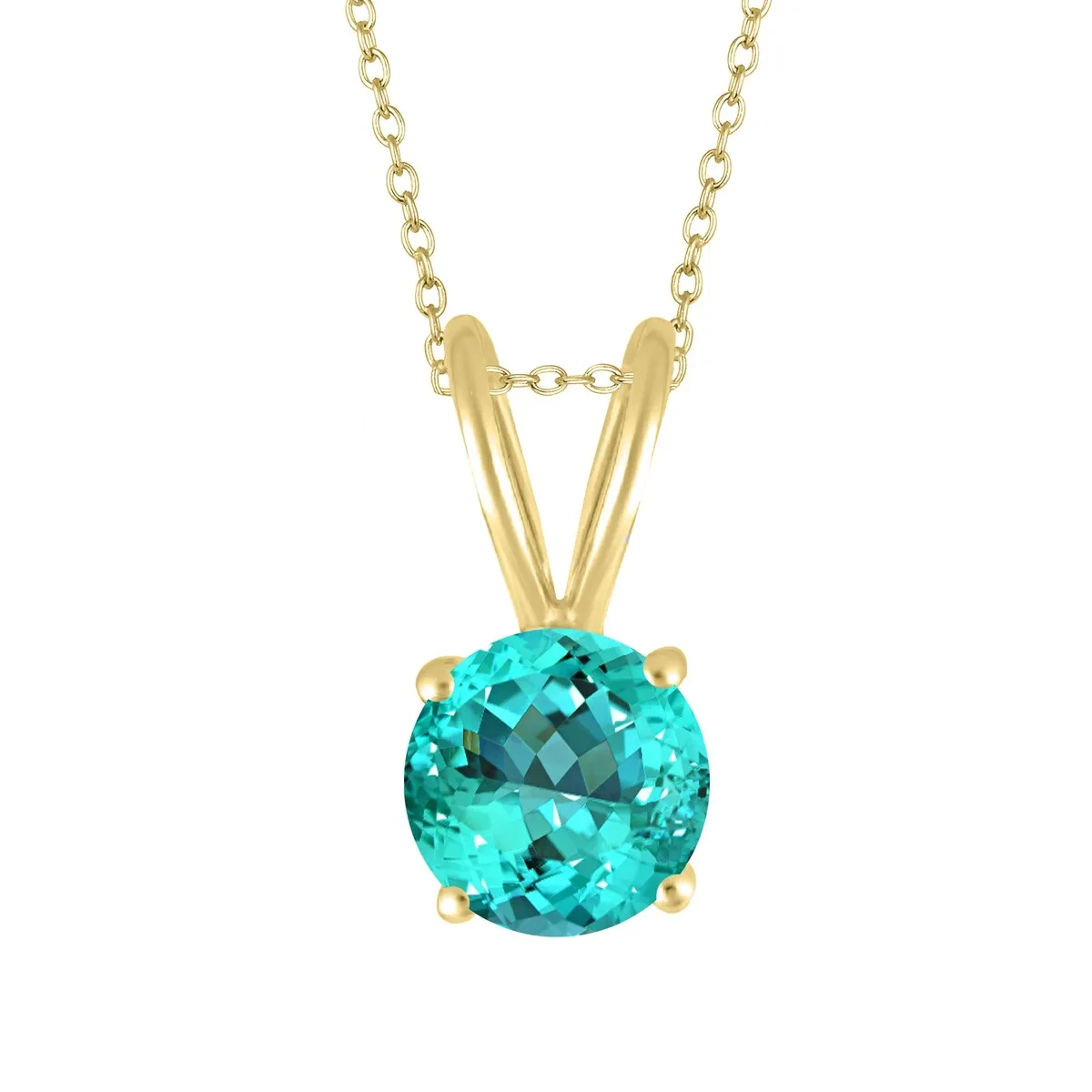 Gold Over Sterling Silver 0.90Ct Paraiba Tourmaline Solitaire Pendant sold by Zulily