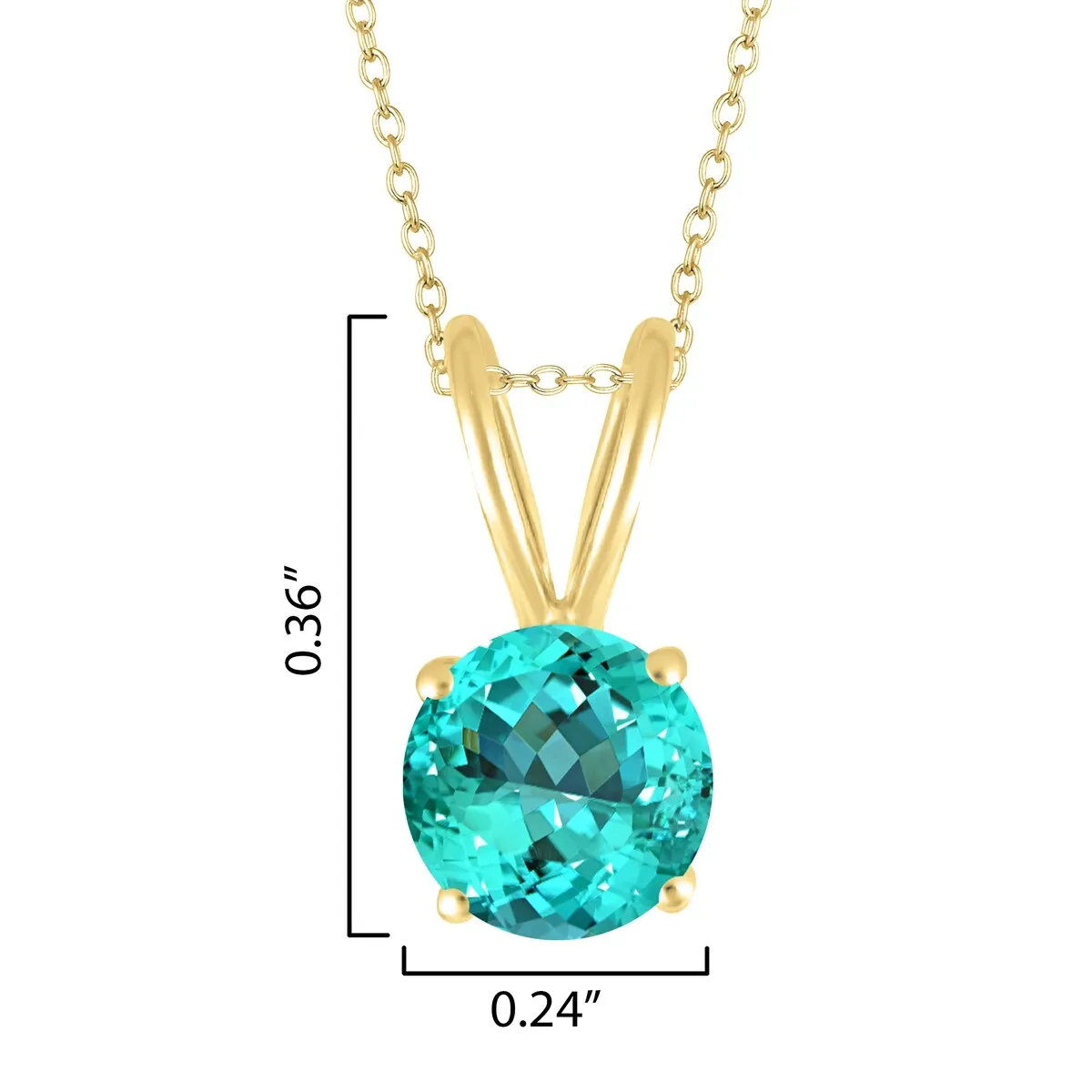 Gold Over Sterling Silver 0.90Ct Paraiba Tourmaline Solitaire Pendant sold by Zulily product image thumbnail 2