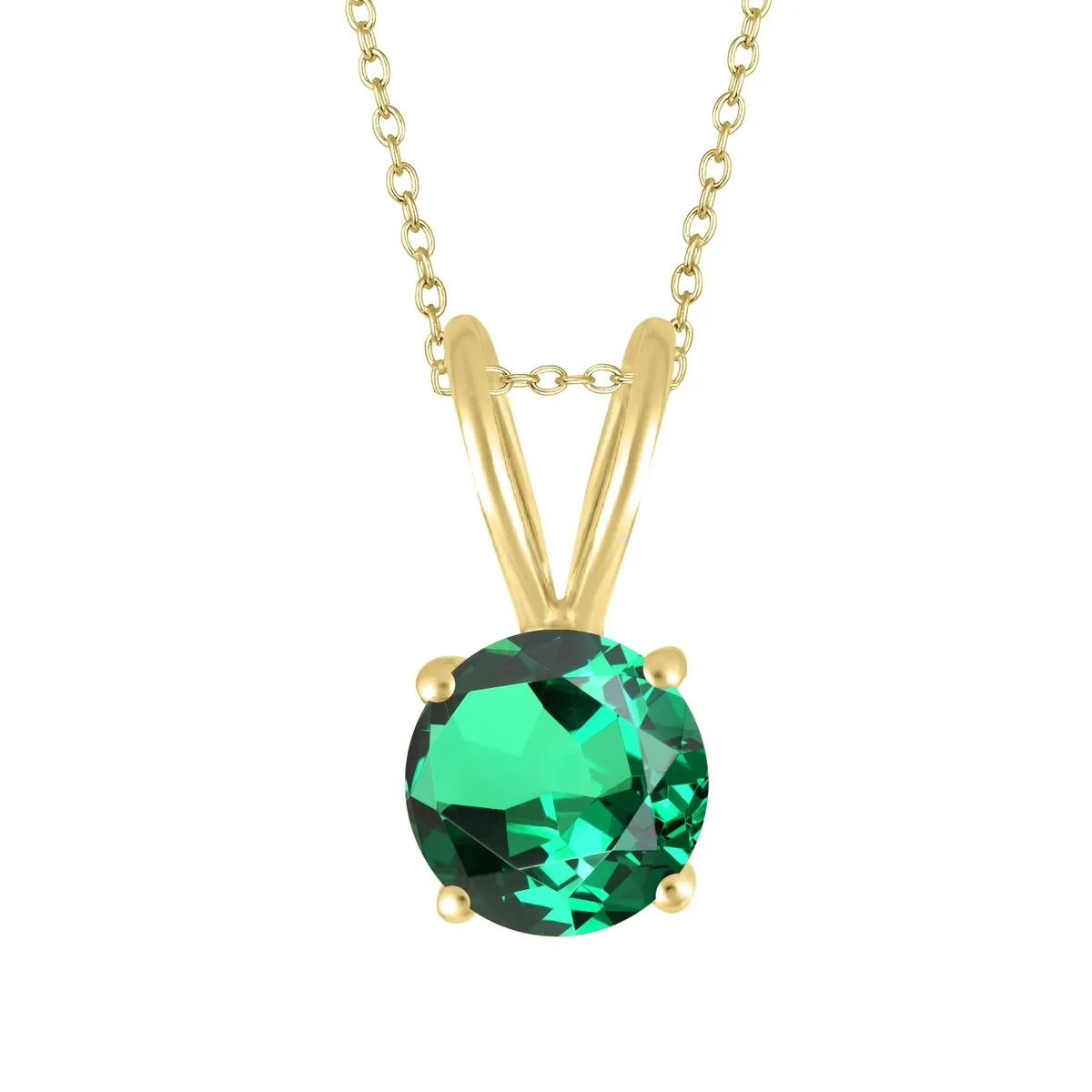Gold Over Sterling Silver 0.75Ct Emerald Solitaire Pendant sold by Zulily