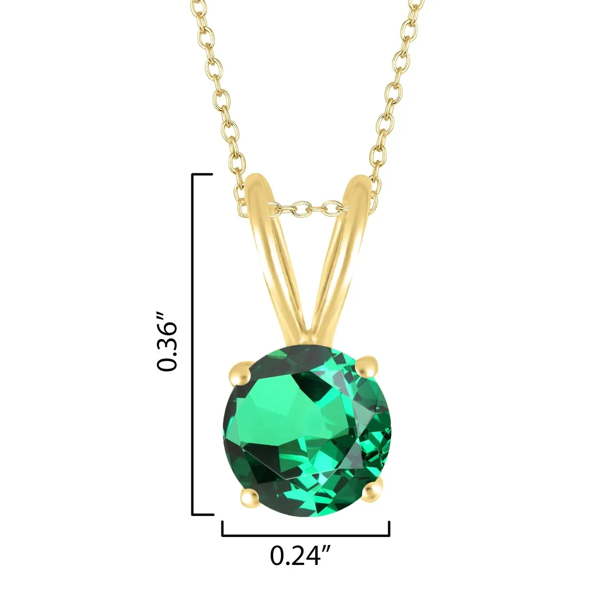 Gold Over Sterling Silver 0.75Ct Emerald Solitaire Pendant sold by Zulily product image thumbnail 2