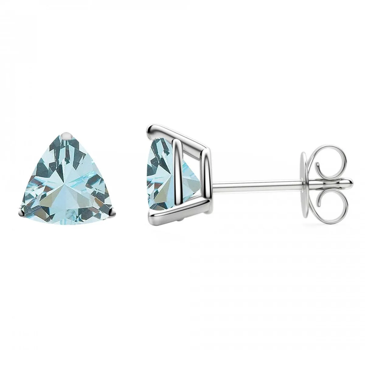 Sterling Silver 1.30CTTW Natural Aquamarine Stud Earrings sold by Zulily product image thumbnail 2