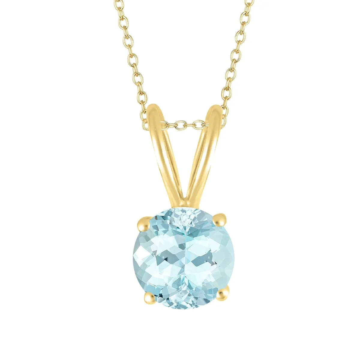 Elegant Solitaire Pendant Gold Over Sterling Silver Natural Aquamarine sold by Zulily