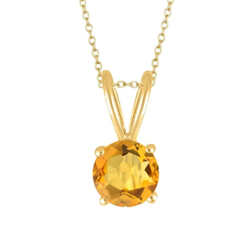 Gold Over Sterling Silver Natural Citrine Solitaire Pendant sold by Zulily