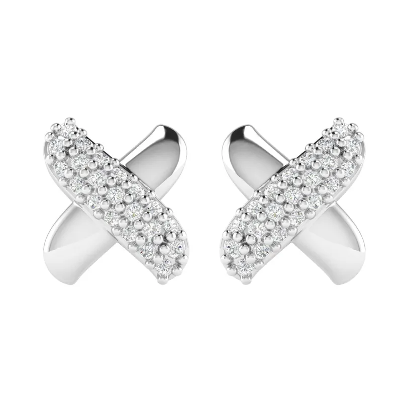 Sterling Silver Moissanite Cross Stud Earrings sold by Zulily