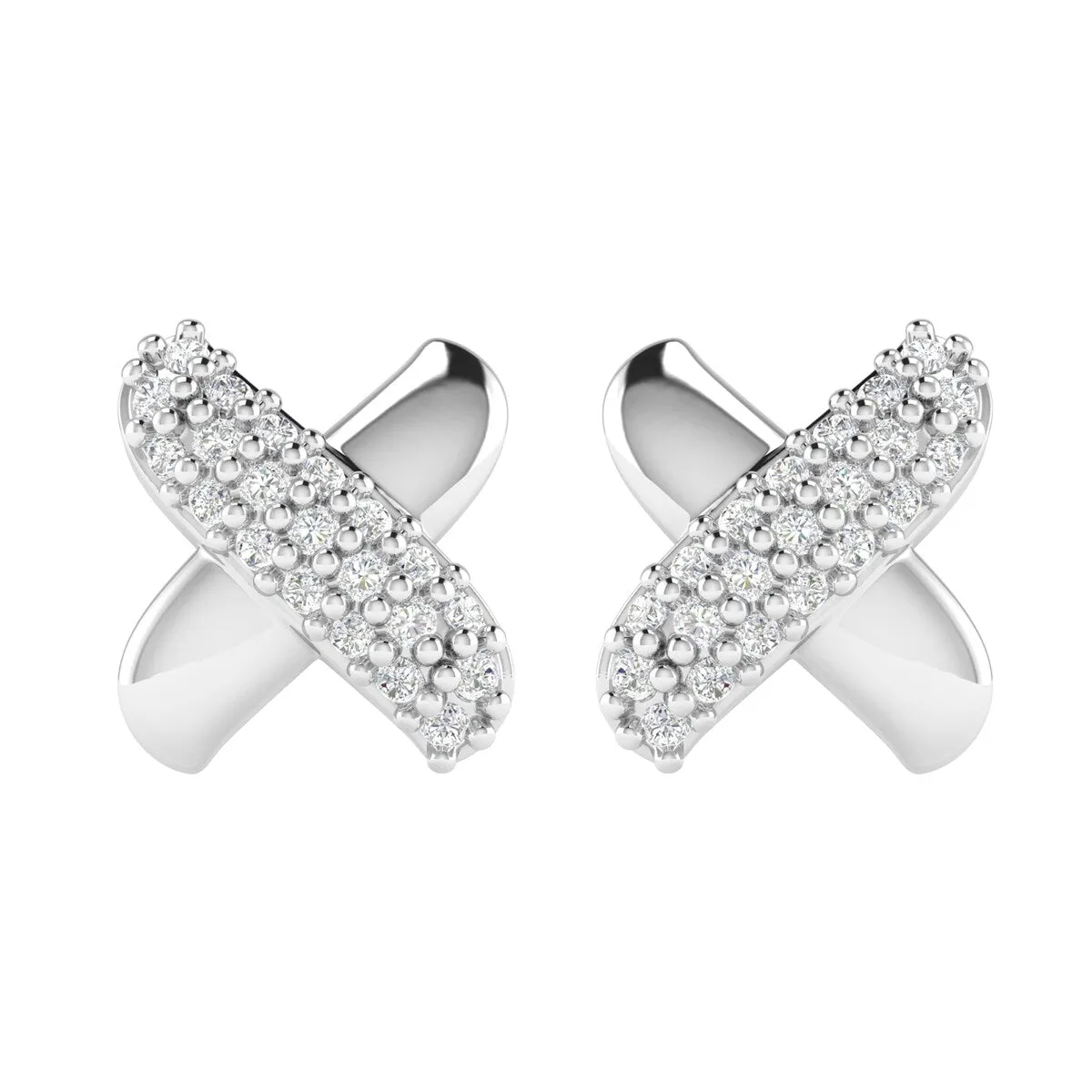 Sterling Silver Moissanite Cross Stud Earrings sold by Zulily