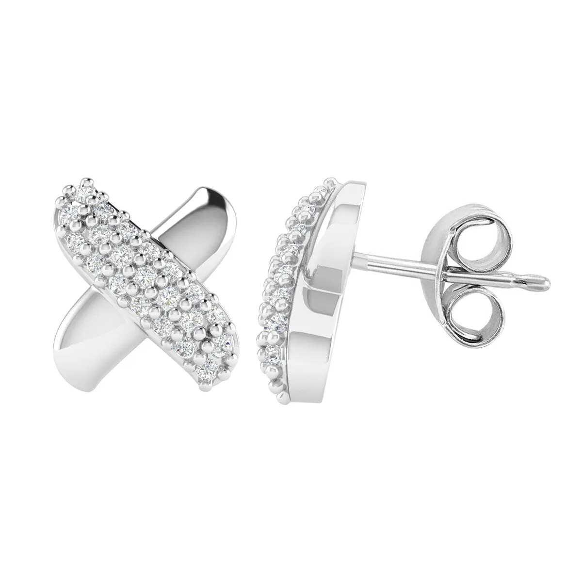 Sterling Silver Moissanite Cross Stud Earrings sold by Zulily product image thumbnail 2