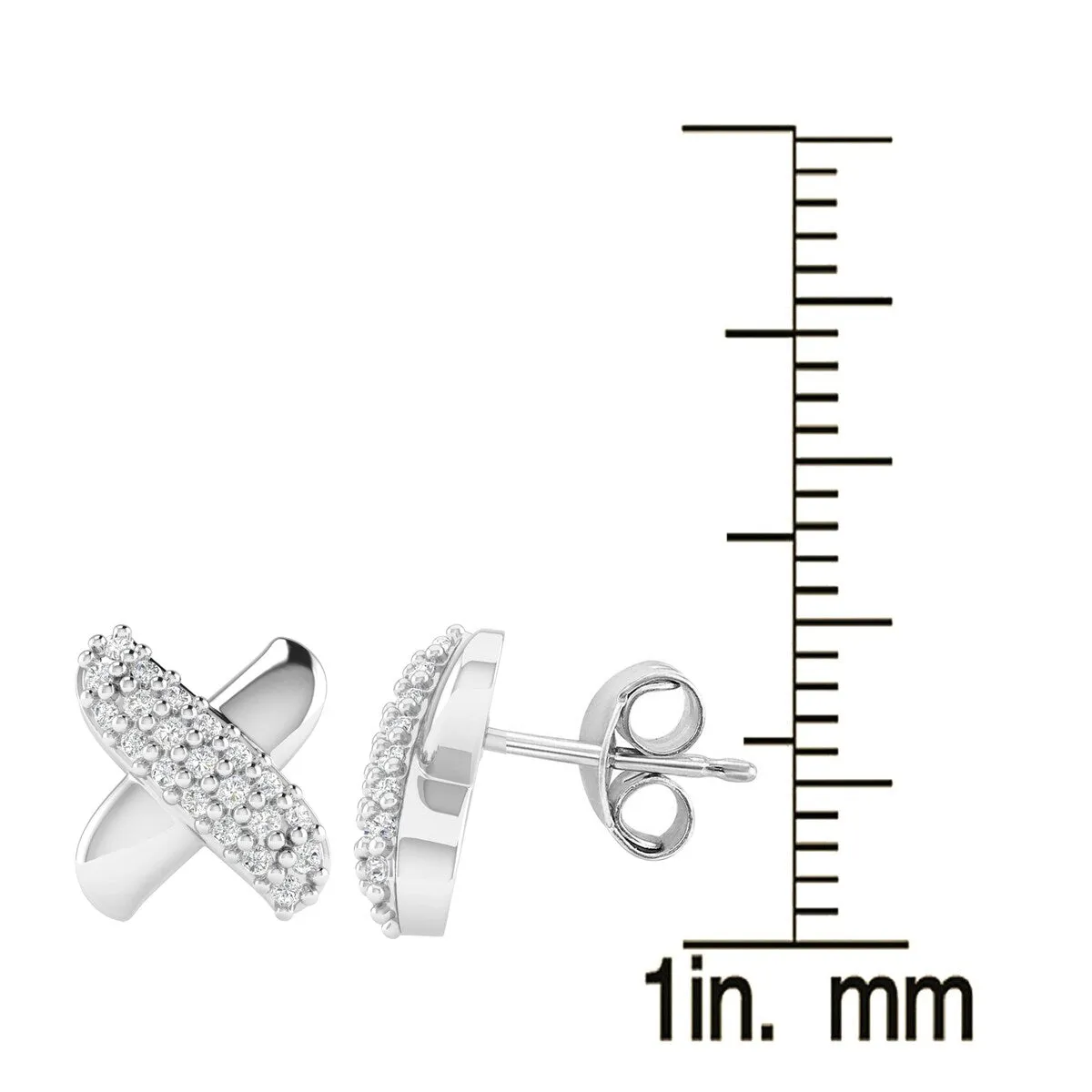 Sterling Silver Moissanite Cross Stud Earrings sold by Zulily product image thumbnail 3