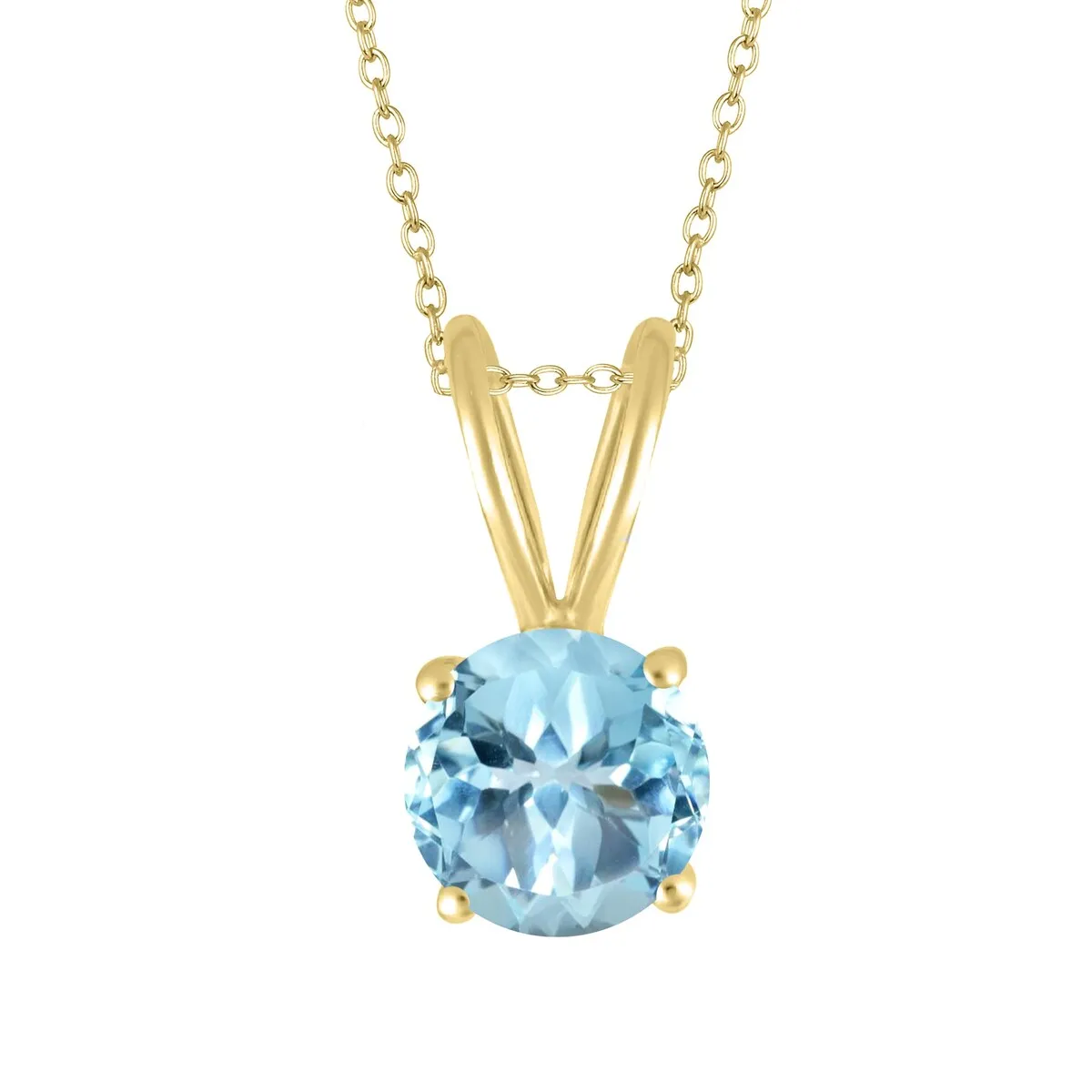 Gold Over Sterling Silver Natural Sky Blue Topaz Solitaire Pendant sold by Zulily