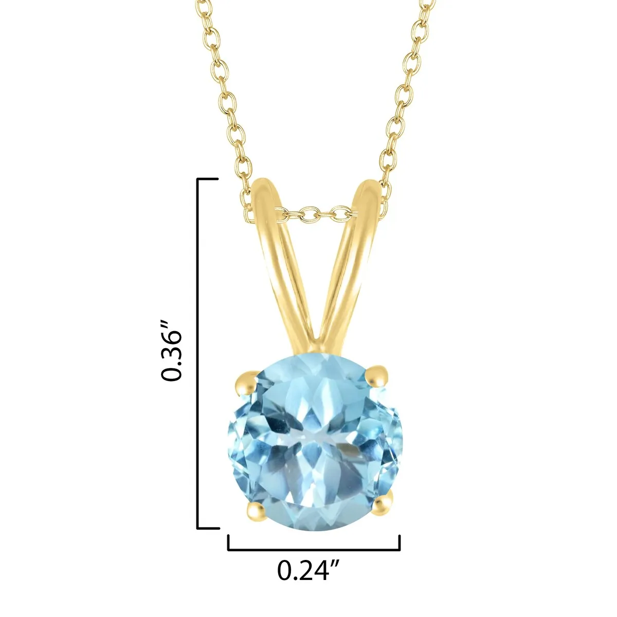 Gold Over Sterling Silver Natural Sky Blue Topaz Solitaire Pendant sold by Zulily product image thumbnail 2