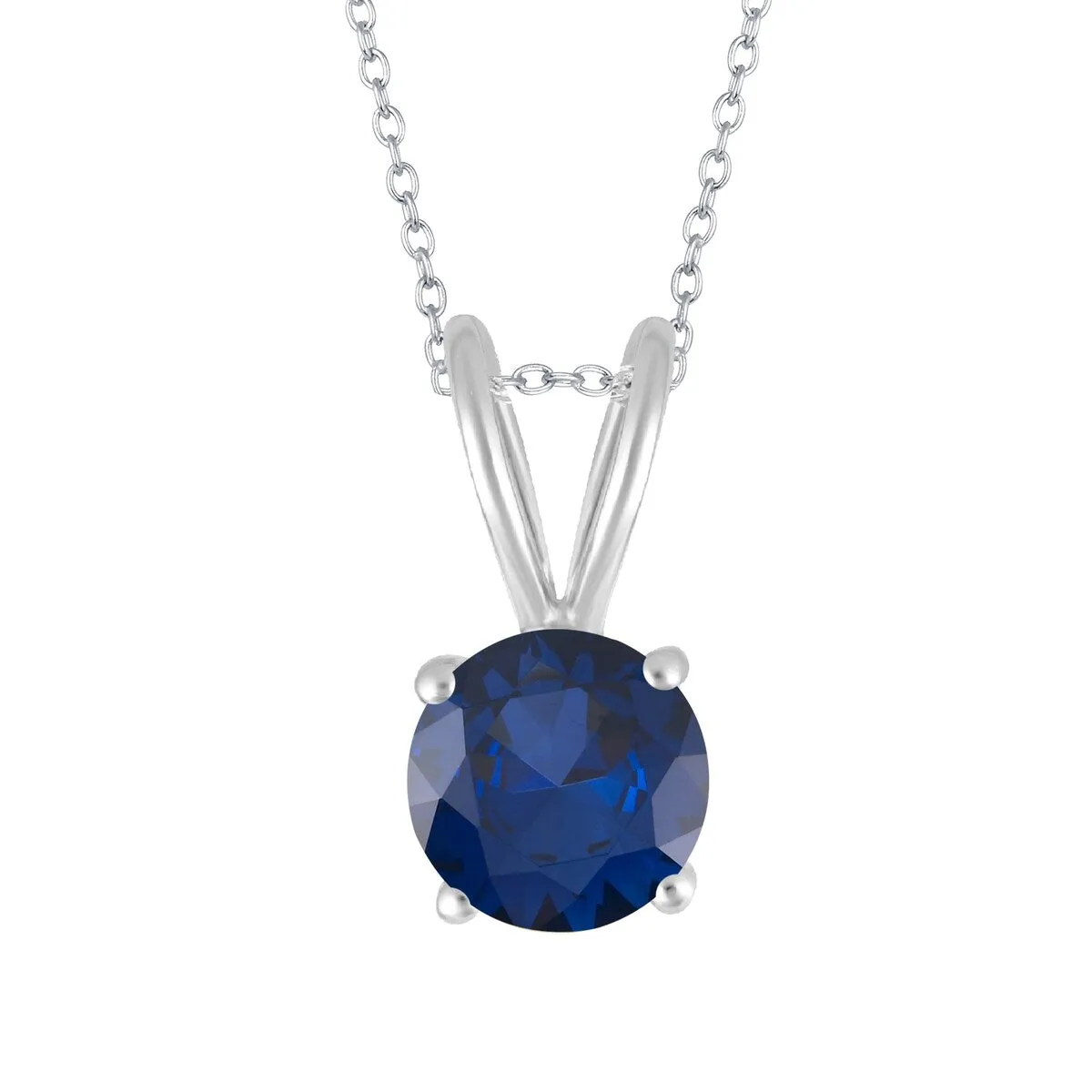 Sterling Silver with Blue Sapphire Solitaire Pendant sold by Zulily