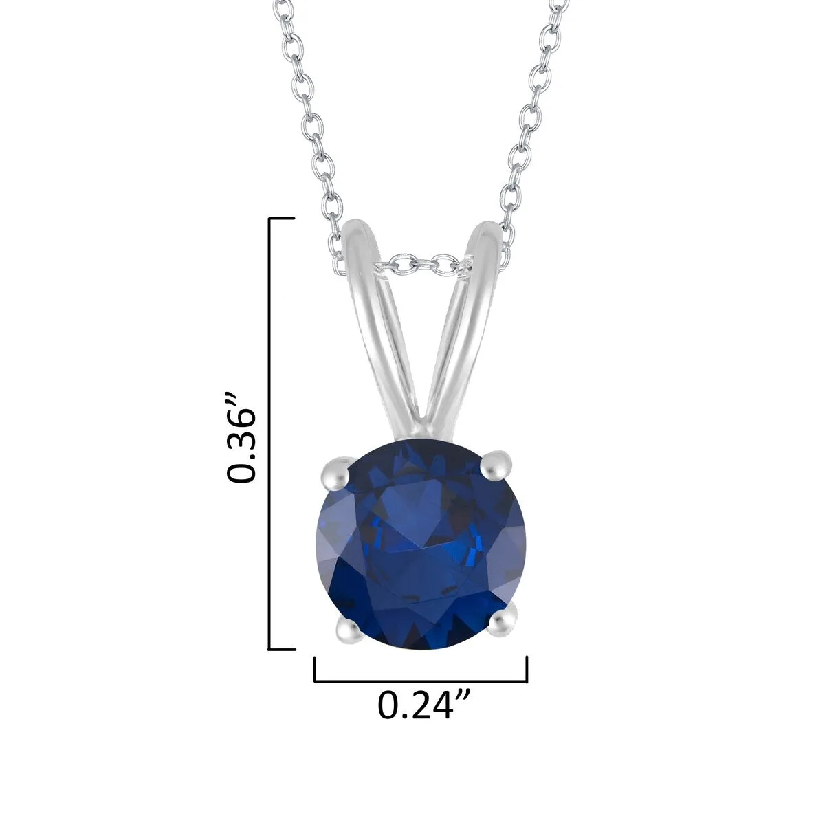 Sterling Silver with Blue Sapphire Solitaire Pendant sold by Zulily product image thumbnail 2