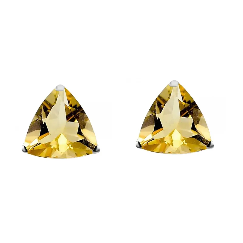 Sterling Silver Trillion 1.25Ct Natural Citrine Stud Earrings sold by Zulily