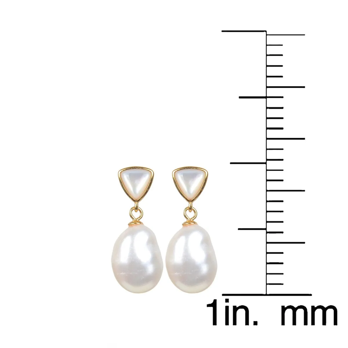 Gold Over Sterling Silver with Freshwater Pearl and Mother Of Pearl Dangle Earrings sold by Zulily product image thumbnail 4