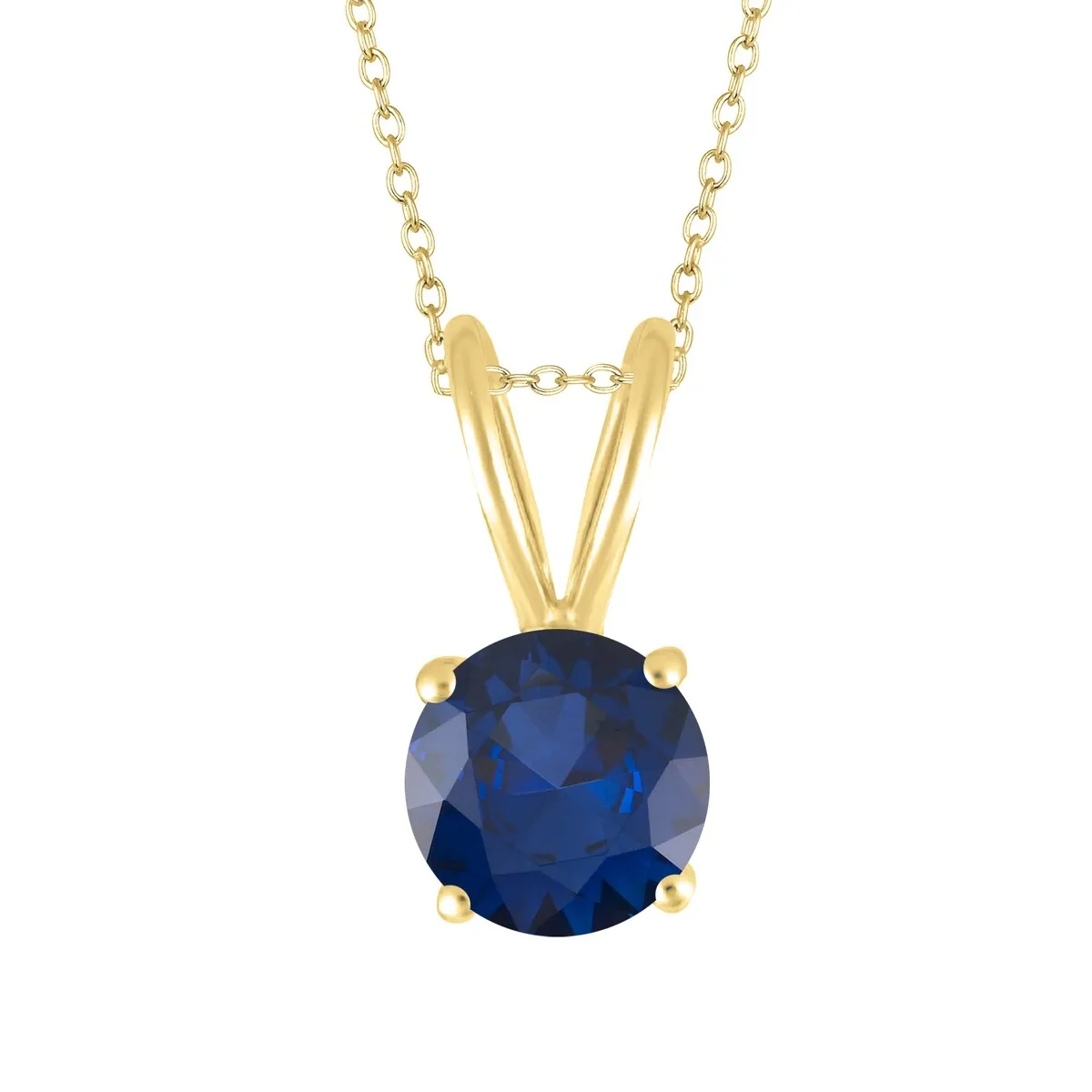 Gold Over Sterling Silver with Blue Sapphire Solitaire Pendant sold by Zulily