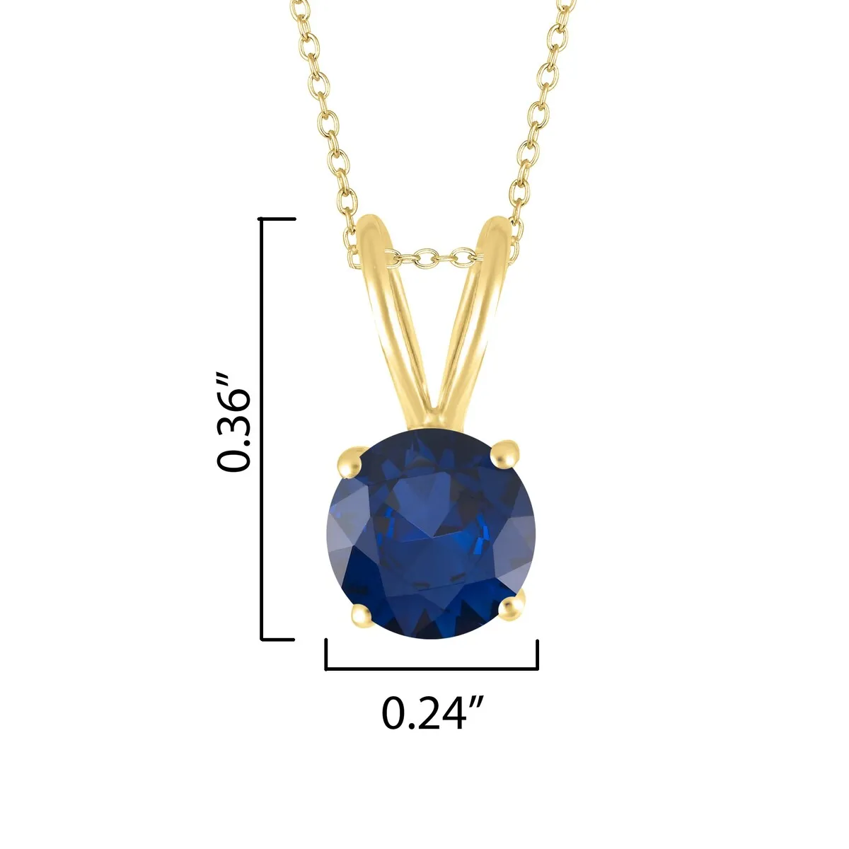Gold Over Sterling Silver with Blue Sapphire Solitaire Pendant sold by Zulily product image thumbnail 2