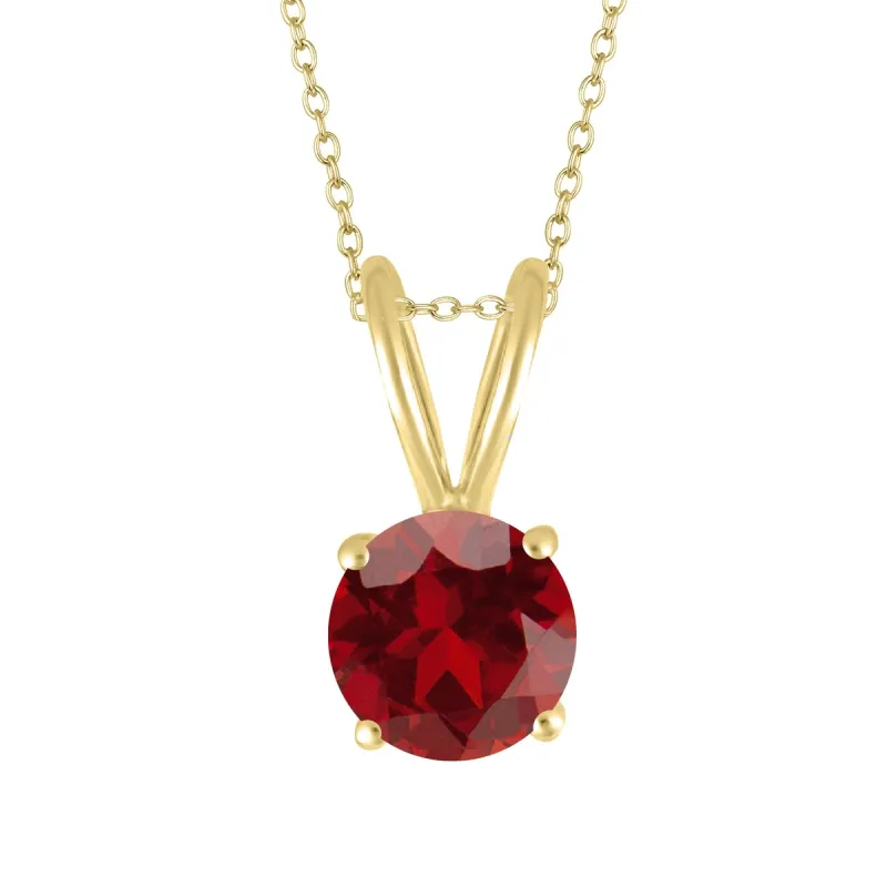 1.00Ct Natural Garnet Gold Over Sterling Silver Solitaire Pendant sold by Zulily