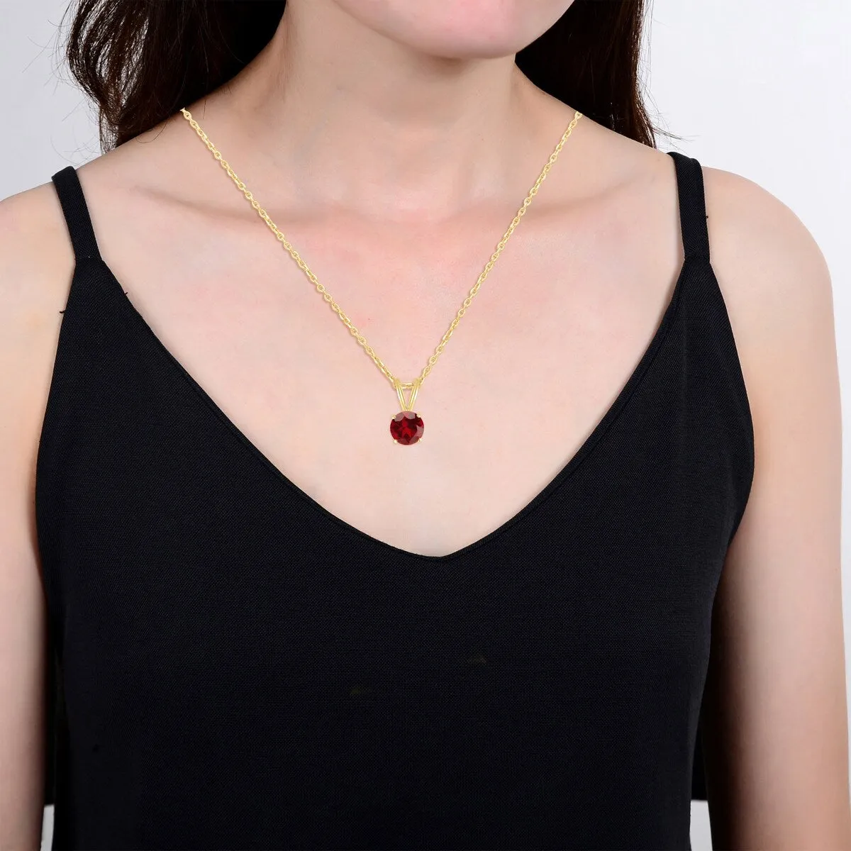 1.00Ct Natural Garnet Gold Over Sterling Silver Solitaire Pendant sold by Zulily product image thumbnail 3