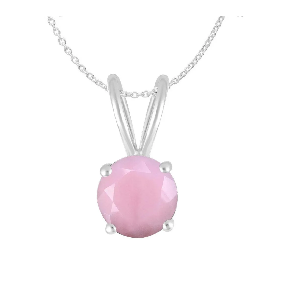 Sterling Silver with Natural Pink Opal Solitaire Pendant sold by Zulily