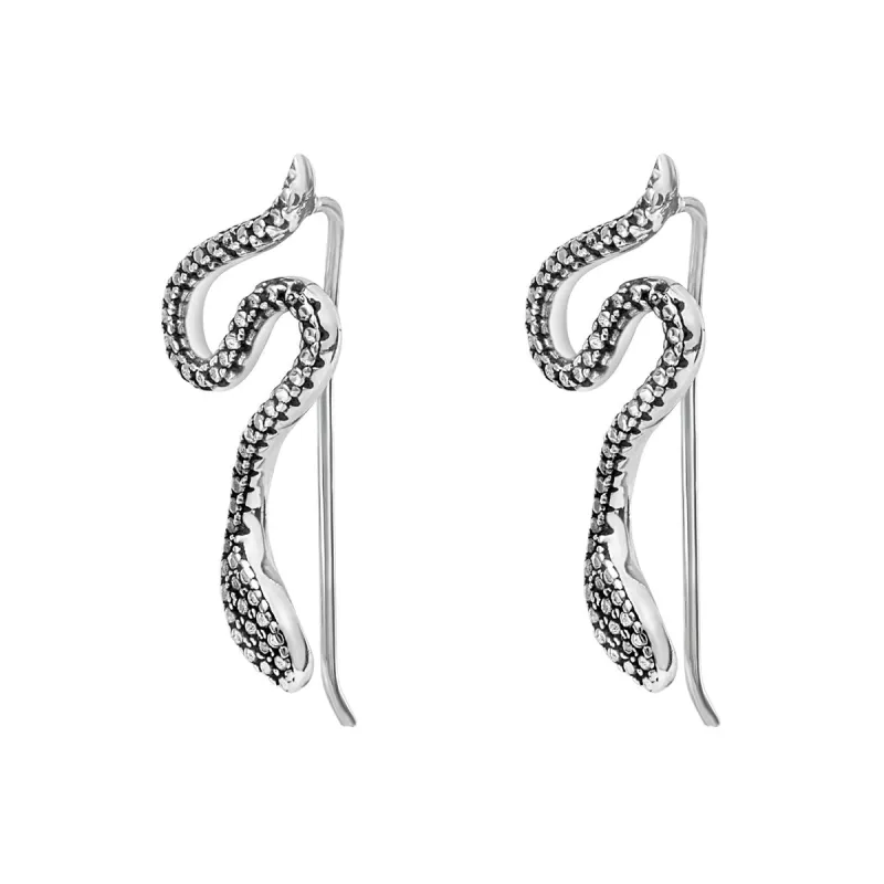 Sterling Silver Snake Threader Earrings sold by Zulily