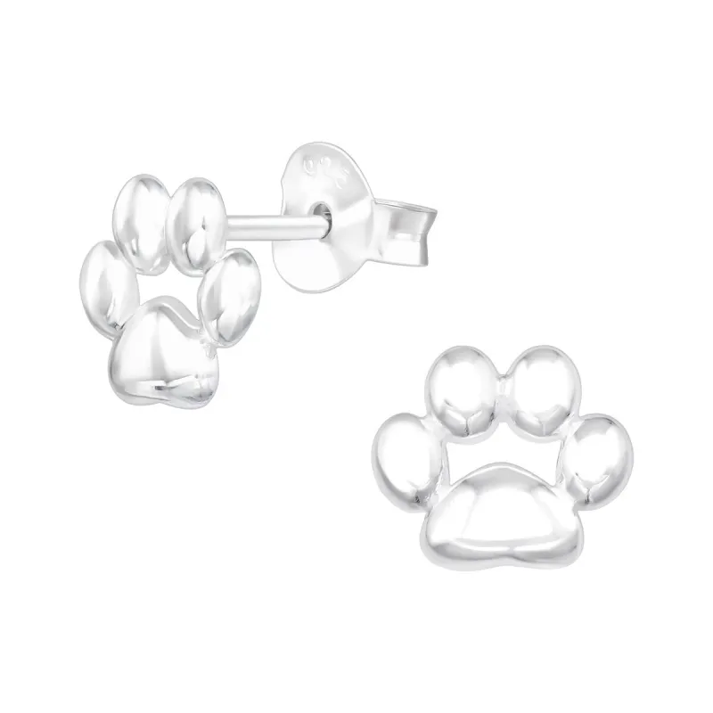 Sterling Silver Mini Paw Stud Earrings sold by Zulily