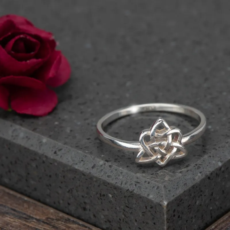 Sterling Silver Celtic Knot Flower Ring sold by Zulily