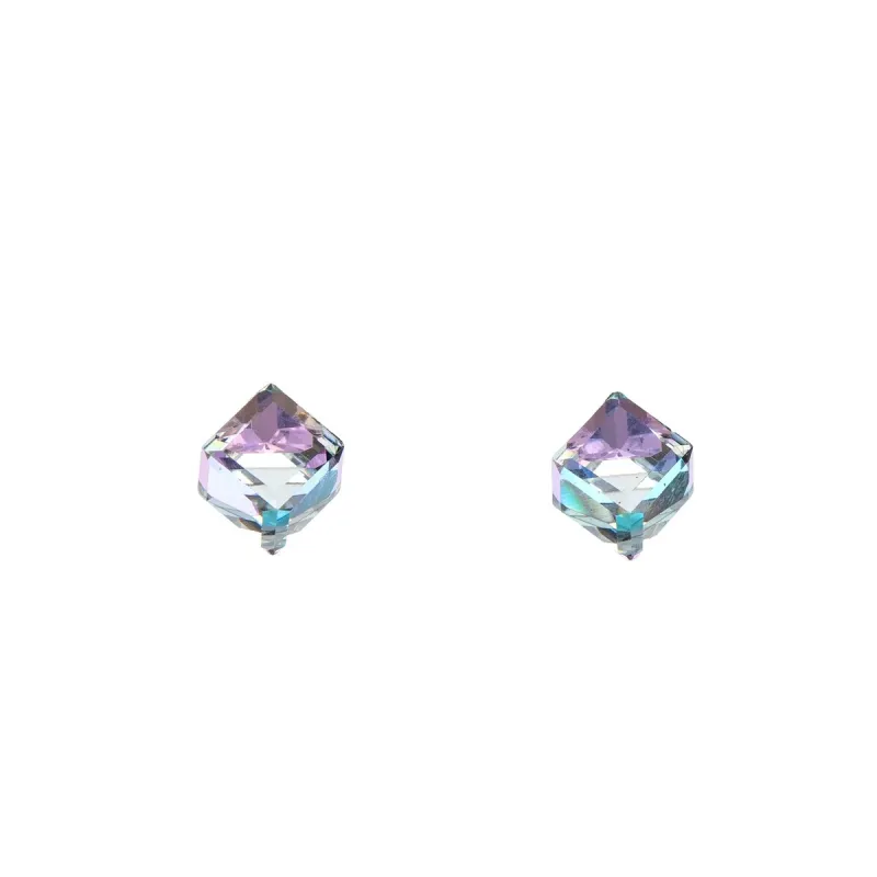 Sterling Silver & Swarovski Crystal Cube Stud Earrings sold by Zulily