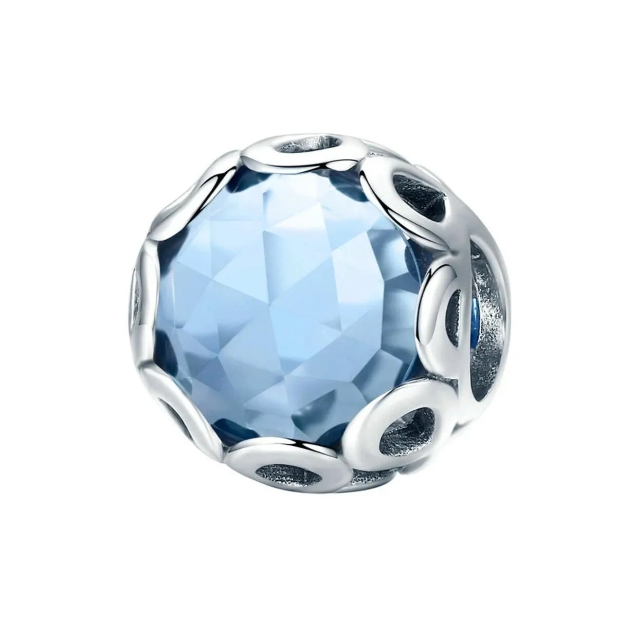 Blue Cubic Zirconia & Sterling Silver Faceted Charm sold by Zulily