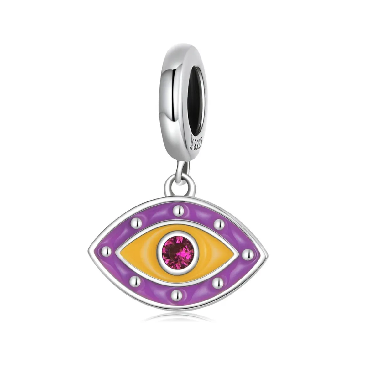 Sterling Silver Multi Colored Eye Dangling Charm sold by Zulily