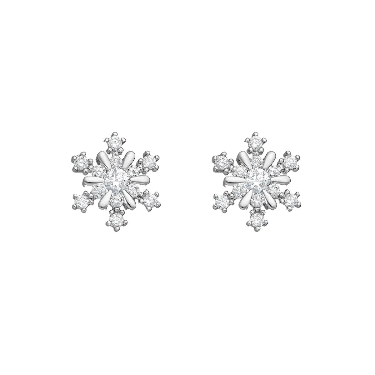 Sterling Silver & CZ Delicate Snowflake Stud Earrings sold by Zulily