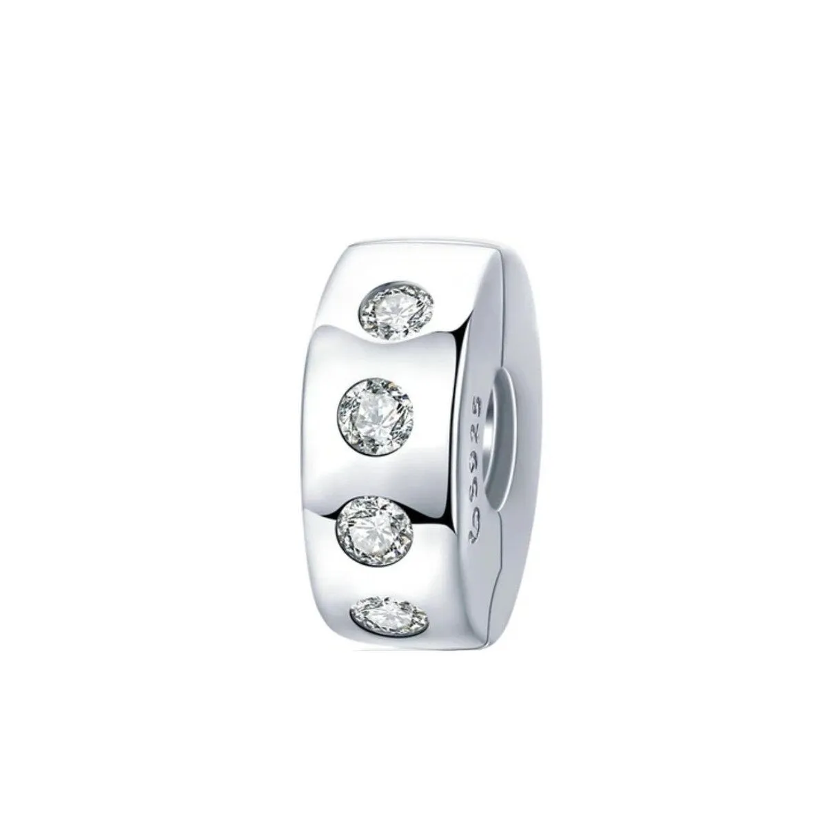 Cubic Zirconia & Sterling Silver Inlaid Rondelle Charm sold by Zulily