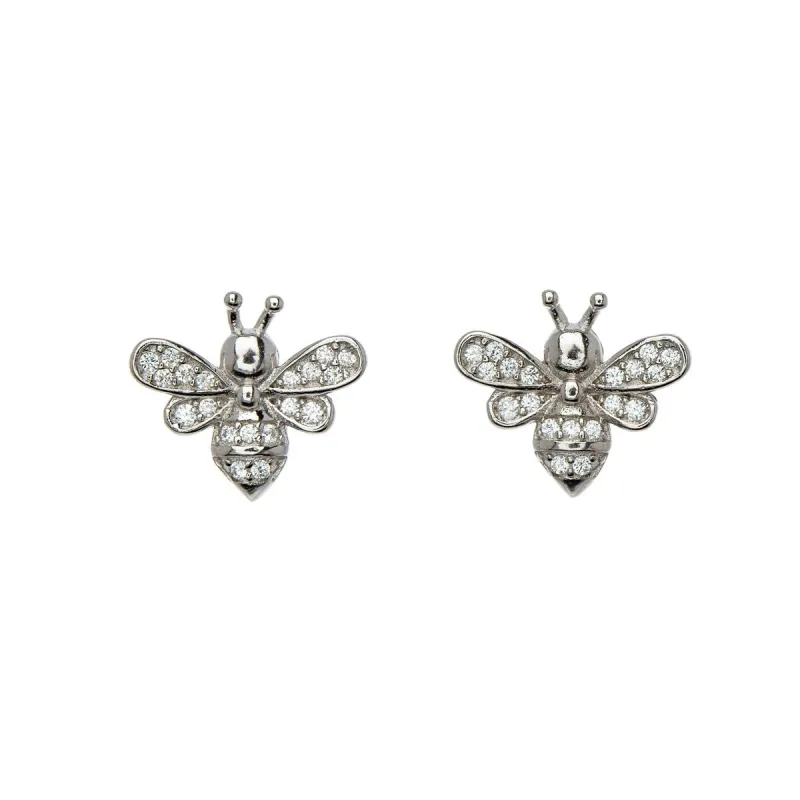 Sterling Silver Cubic Zirconia Bee Stud Earrings sold by Zulily