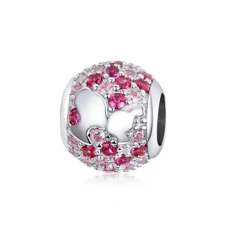 Sterling Silver & Pink Mix CZ Lovers Bracelet Charm sold by Zulily