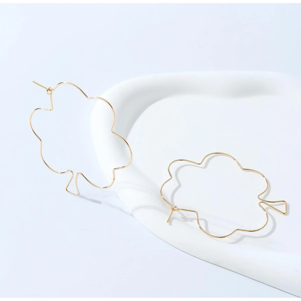 Goldtone Open Shamrock Hoop Earrings sold by Zulily product image thumbnail 2