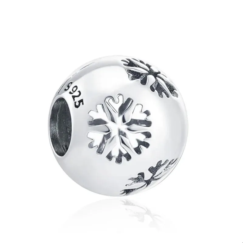 Sterling Silver Cut Out Snowflakes Round Bracelet Charm sold by Zulily