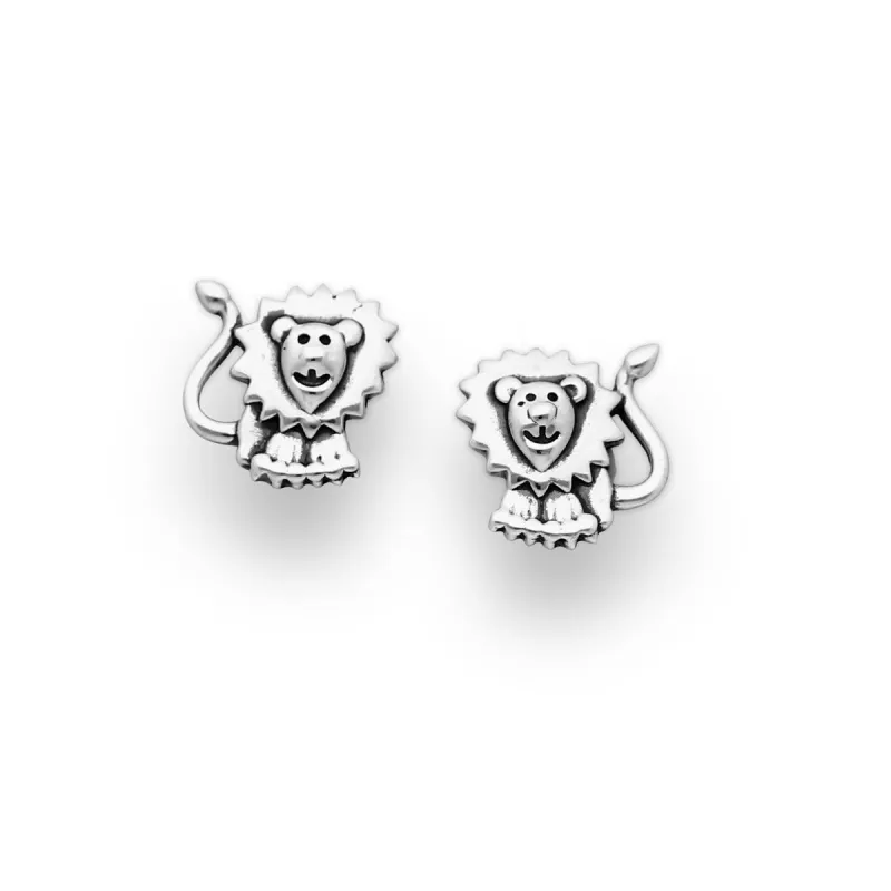 Sterling Silver Cute Lion Stud Earrings sold by Zulily