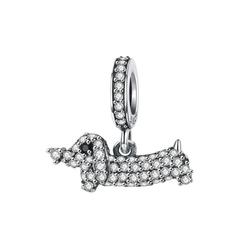 Cubic Zirconia & Sterling Silver Dog Charm sold by Zulily
