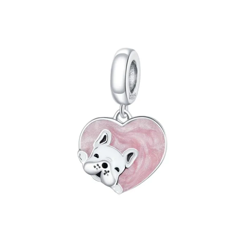 Sterling Silver Happy Heart Dog Charm sold by Zulily