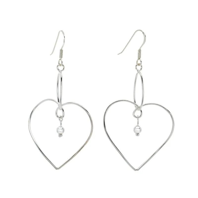 Sterling Silver Open Heart Drop Earrings sold by Zulily