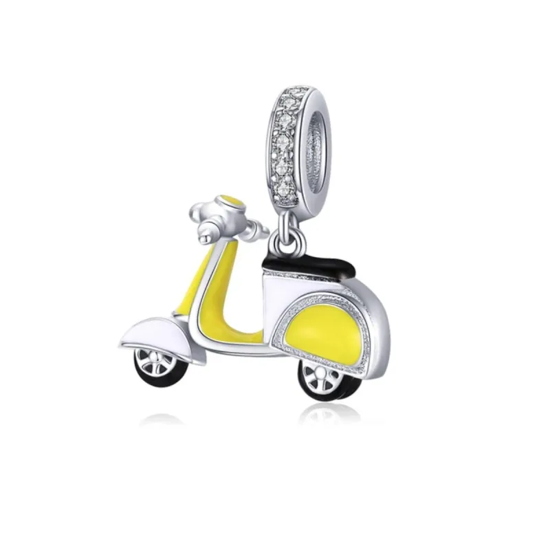 Sterling Silver Yellow Scooter Dangling Charm sold by Zulily