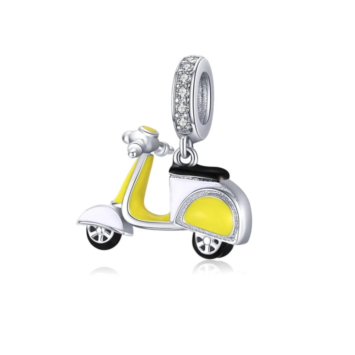 Sterling Silver Yellow Scooter Dangling Charm sold by Zulily