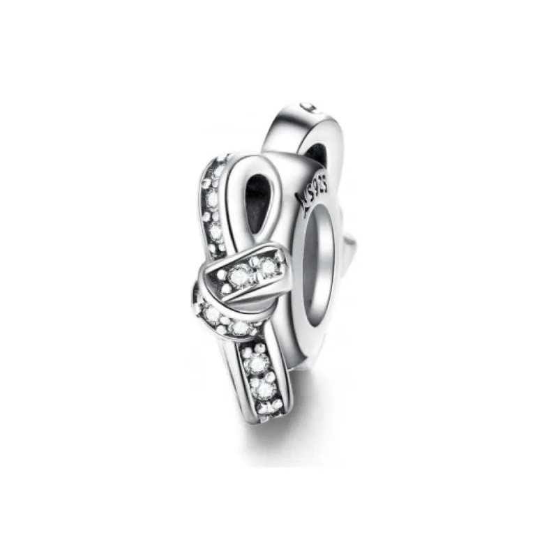 Sterling Silver & Clear CZ Knotted Bracelet Charm sold by Zulily