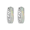 Sterling Silver Hoop Earrings with Lab- Created Opal sold by Zulily
