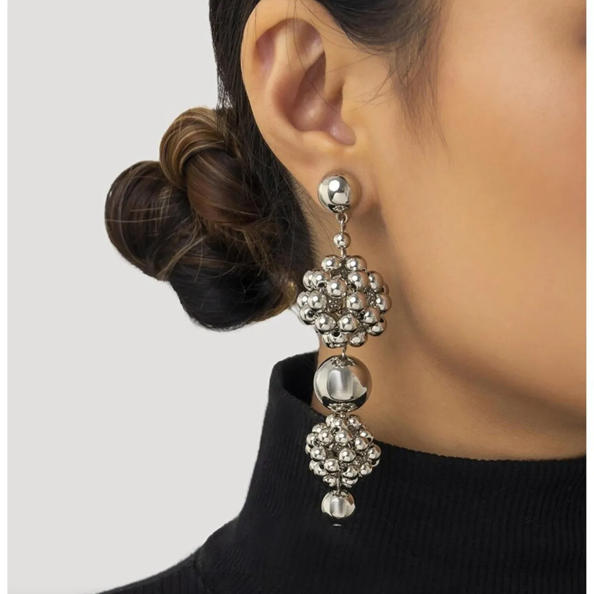 Silvertone Statement Clustered Ball Drop Earrings sold by Zulily