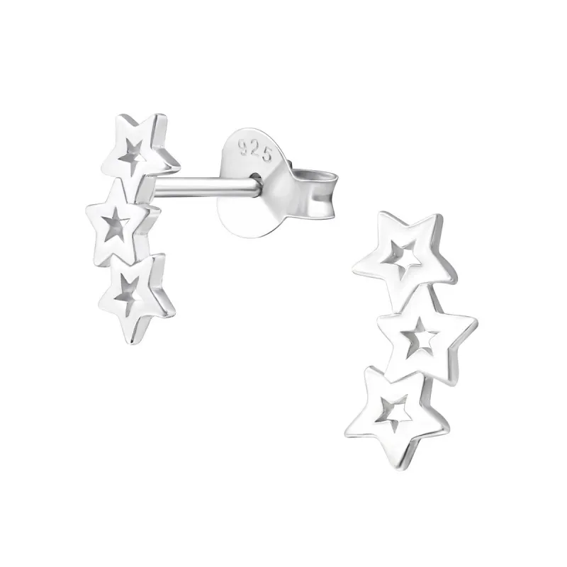 Tri-Star Sterling Silver Stud Earrings sold by Zulily