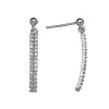Sterling Silver Cubic Zirconia Dual Row Bar Drop Earrings sold by Zulily
