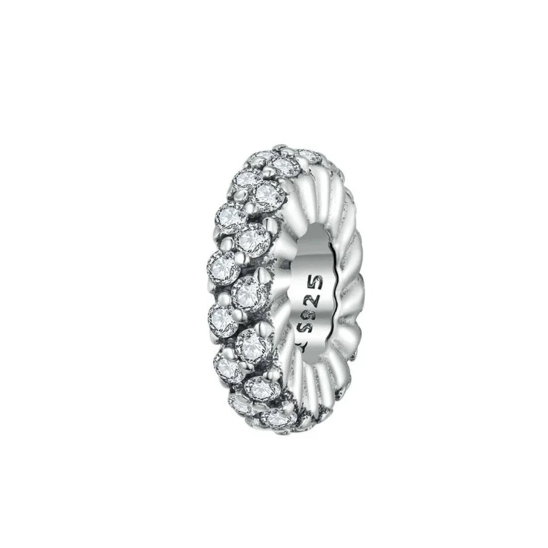 Cubic Zirconia & Sterling Silver Pavé Rondelle Charm sold by Zulily