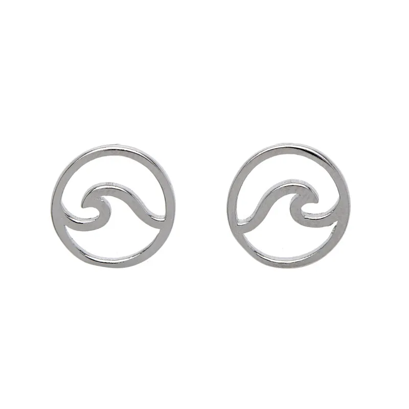 Sterling Silver Circular Wave Stud Earrings sold by Zulily
